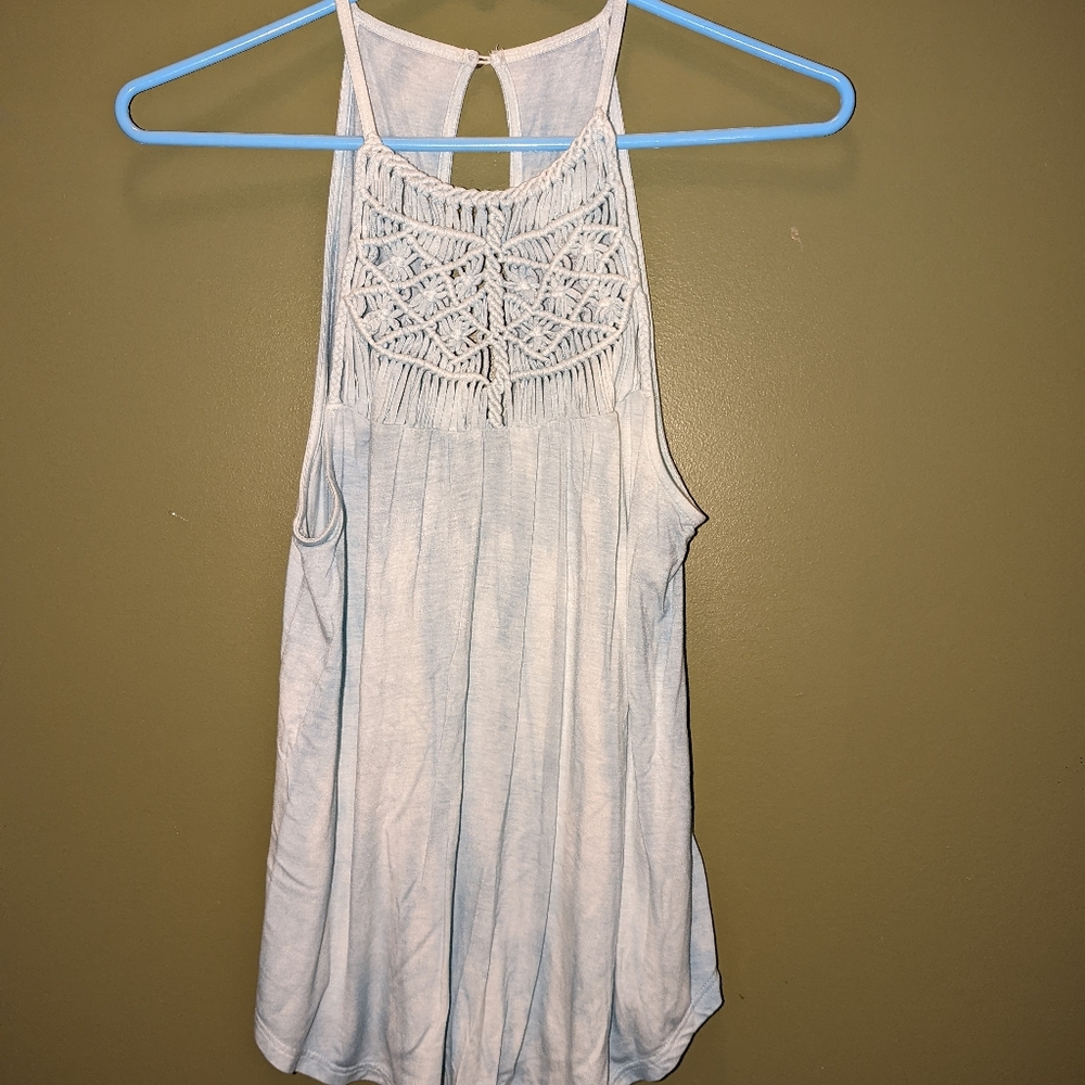 ❤️Light blue crochet tank top
